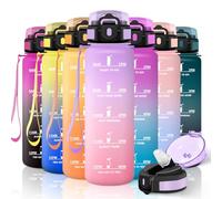 Motswedi Borraccia con Cannuccia, 1l senza BPA, Borraccia Palestra, a Prova di Perdite, Bottiglia Acqua per Capretti, Adulto, Palestra, Yoga, Sport, Viola Chiaro & Rosa Chiaro