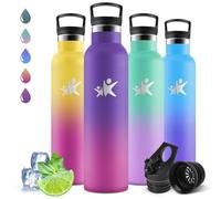 Motswedi Borraccia Termica 1 litro, a Prova di Perdite, Borraccia con Cannuccia, Acciaio Inox, Bottiglia Termica, senza BPA, Borraccia Palestra per Ciclismo, Campeggio, Viola Scuro & Rosso Rosa