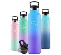 Motswedi Borraccia Termica 1 litro, Acciaio Inox Bottiglia Termica, per Acqua Fredda e Calda, Borraccia 1 litro, per Sport, Campeggio, Yoga, Palestra, Azzurro cielo & Voletto-A