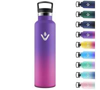 Motswedi Borraccia Termica 1 litro, Doppia Parete, Bottiglia Termica, a Prova di Perdite, Borraccia con Cannuccia, Acciaio Inox, Borracce Termiche, per Palestra, Outdoor, Campeggio, Viola & Rosa