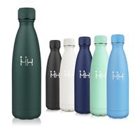 Motswedi Borraccia Termica, 500 ml 18/8 Acciaio Inox, Bottiglia Termica, Senza BPA, Borraccia Acciaio Inox, 12 Ore/Freddo 24 Ore, Borraccia per Scuola, Sport, Campeggio, Yoga, Palestra, Verde Militare