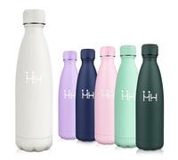 Motswedi Borraccia Termica, 500 ml 18/8 Acciaio Inox, Bottiglia Termica, Senza BPA, Borraccia Acciaio Inox, 12 Ore/Freddo 24 Ore, Borraccia per Scuola, Sport, Campeggio, Yoga, Palestra, Bianco Sporco