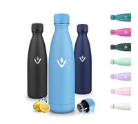 Motswedi Borraccia Termica 500 ml, a Prova di Perdite, Bottiglia Termica, Cantimplora Acciaio Inox, Freddo 24h Caldo 12h, Borracce Termiche, per Scuola, Sport, Palestra, Azzurro