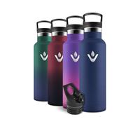 Motswedi Borraccia Termica, 500 ml Senza BPA, Borracce Bambino, Bottiglia Con Cannuccia e 2 Coperchi, Borraccia Acciaio, 18/8 Acciaio Inossidabile, Borracce per Scuola, Pilates - blu scuro