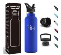 Motswedi Borraccia Termica, 750 ml Senza BPA, Borracce Acqua, Bottiglia Con 6 Cannucce e 2 Coperchi, Borraccia Acciaio, 18/8 Acciaio Inossidabile, Borracce per Sport - Blu reale