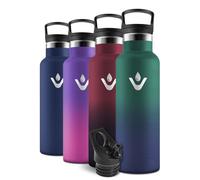 Motswedi Borraccia Termica, 750 ml Senza BPA, Borracce Acqua, Bottiglia Con Cannuccia e 2 Coperchi, Borraccia Acciaio, 18/8 Acciaio Inossidabile, Borracce per Guida, Pesca - Verde scuro&blu scuro