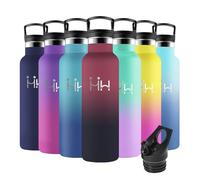 Motswedi Borraccia Termica, 750ml senza BPA, Borraccia con Cannuccia, Acciaio Inox, Bottiglia Termica, a Prova di Perdite, Borracce Termiche, Borraccia per Scuola, Palestra, Sport, Rosso & Nero