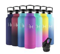 Motswedi Borraccia Termica, 750ml senza BPA, Borraccia con Cannuccia, Acciaio Inox, Bottiglia Termica, a Prova di Perdite, Borracce Termiche, Borraccia per Scuola, Sport, Viola Intenso & Rosso Rosa
