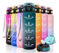 Motswedi MO-KKN-SYXZG-1000ML-JB-Green-Grey, 500ml/1000ml/1500ml Borraccia con Cannuccia, Senza BPA Unisex-Youth, Verde Scuro & Grigio, 1000 ml