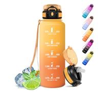 Motswedi MO-KKN-SYXZG-1500ML-JB-Amber-Orange, 500ml/1000ml/1500ml Borraccia con Cannuccia, Senza BPA Unisex-Youth, Giallo & Arancio, 1500 ml