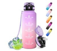 Motswedi MO-KKN-SYXZG-1500ML-JB-Iris-Pink, 500ml/1000ml/1500ml Borraccia con Cannuccia, Senza BPA Unisex-Youth, Viola Chiaro & Rosa Chiaro, 1500 ml