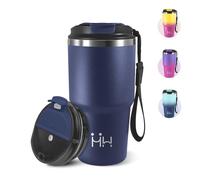 Motswedi Tazza Termica, 600 ml, Mug Termica, 304 Acciaio Inox, Tazza da Viaggio, con coperchio a prova di perdite, Coffee Mug-to-Go, Ideali per l'Uso Fuori Casa, Ufficio - Blu scuro