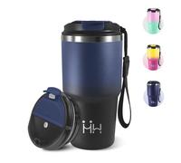 Motswedi Tazza Termica, 600 ml, Mug Termica, 304 Acciaio Inox, Tazza da Viaggio, con coperchio a prova di perdite, Coffee Mug-to-Go, Ideali per l'Uso Fuori Casa, Ufficio - Blu scuro&nero