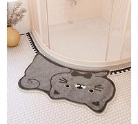 MOTT 50 Lussuoso tappeto da bagno in lana di agnello sintetico, ad asciugatura rapida, grande tappeto curvo per doccia, vasca da bagno, assorbente con retro antiscivolo