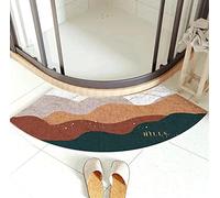 MOTT 50 Quadrant - Tappetino da bagno curvo 45 x 100 cm, tappetino da bagno semicircolare, tappeto antiscivolo, tappetino da doccia angolare lavabile, tappetino a forma di ventaglio, L