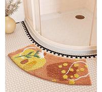 Mott 50 - Tappetino da bagno curvo, tappetino da bagno semicircolare, tappetino angolare antiscivolo, tappetino da doccia, in microfibra ultra morbida e assorbente, per bagni di hotel, 42 x 100 cm