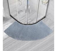 MOTT 50 Tappetino da bagno semicircolare per box doccia quadrante, antiscivolo tappeto da bagno tappeto doccia, tappetino a forma di ventaglio, tappetino da doccia curvo per hotel, grigio, 45 x 143 cm