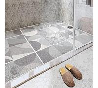 MOTT 50 Tappetino da doccia, in plastica, rettangolare, 80 x 120 cm, antiscivolo, con fori di scarico, lavabile, anti muffa, per anziani/bambini