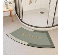MOTT 50 Tappetino per doccia ad angolo ad asciugatura rapida, antiscivolo curvo per doccia circolare, morbido assorbente, tappeto settoriale per bagno, tappetino Comfotable, verde, 40 x 60 cm