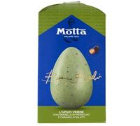 Motta Uovo di Pasqua Verde con Granella di Pistacchio e Caramello Salato, 220 g, Collaborazione Bruno Barbieri