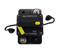 Mottdam Interruttore automatico per auto, 50 A, 12 V-48 V CC, impermeabile, interruttore in linea con reset manuale, portafusibili, invertitore per auto, barca marina