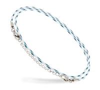 Motti Way Cavigliera Donna Acciaio Inossidabile, Cavigliera Donna Gioiello, Cavigliera In Corda Nautica Bianco Resistente All'acqua, Cavigliera Surfer Unisex, Bracciale Corda Caviglia Estate