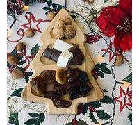 Mottinox Tagliere Albero di Natale, Vassoio da Portata Natalizio, 3 Vaschette, Legno di Faggio, Vassoio per Natale, Certificato Alimenti
