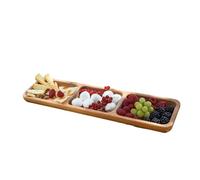 Mottinox Vassoio in Legno Aperitivo, 3 Vaschette, Pezzo Unico, Legno di Faggio, 46 x 12 x 3 h cm