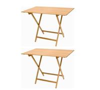 Mottiwood Set 2 Tavoli Pieghevoli, Tavolino Richiudibile, Salvaspazio, Tavolo Birreria, 80x60x73.5hcm, Legno Faggio, Interno e Esterno, Made in Italy (2 Pezzi)