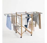 Mottiwood Stendibiancheria Pieghevole XXL, 4 Ali Laterali, Maxi Stendino Richiudibile e Salvaspazio, 25Kg Bucato, Stendi Biancheria Interno ed Esterno, 176 x 60 x 104 h cm, 4 Ruote Girevoli