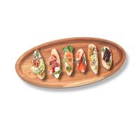 Mottiwood Vassoio da Portata Ovale, Legno Rovere, Tagliere Perfetto per Aperitivi, Antipasti o Eventi, 34x18x2hcm, Centrotavola, Made in Italy (Piccolo (34cm))