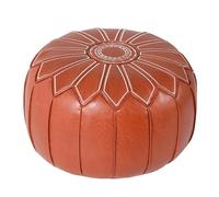 MOTTK Copertura per poggiapiedi in pelle con contenitore, copertura rotonda per poltrona a sacco non imbottito, cuscino per soggiorno, camera da letto, balcone (arancione)