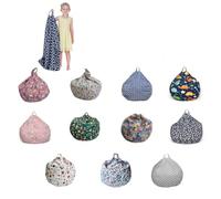 MOTTK Fodera per poltrona sacco portaoggetti per bambini, con animali di peluche, grande, senza imbottitura, per riporre e organizzare, decorazione per la camera dei bambini (marrone, 80 x 90 cm)