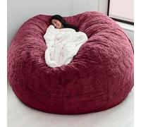 MOTTK Fodera per poltrona sacco (senza imbottitura), per adulti e bambini, oversize, soffice e soffice, per divano, per inverno, grande, per soggiorno e camera da letto (rosso, 1,8 m)