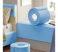 MOTTK Pannelli da parete autoadesivi imbottiti, cuscino protettivo per testiera, 200 x 20 cm, imbottitura 3D anti-collisione, per camera da letto, sala giochi, cameretta (blu)