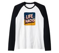 Motto degli Hacking della Vita Impressionante Maglia con Maniche Raglan
