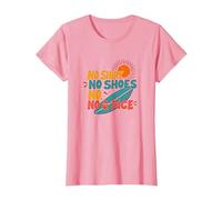 Motto: Niente Camicia, Niente Scarpe, Niente Dadi, Surfista, Amante della Spiaggia Maglietta, Donna, Rosa, XXL