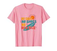 Motto: Niente Camicia, Niente Scarpe, Niente Dadi, Surfista, Amante della Spiaggia Maglietta, Uomo, Rosa, XL