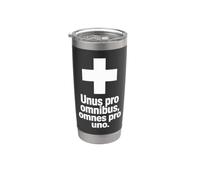 Motto svizzero Unus Pro Omnibus Omnes Pro Uno Bicchiere termico in acciaio inox doppia parete