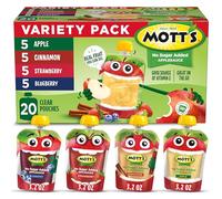 Mott's Salsa di mele senza zuccheri aggiunti, 90 ml, sacchetti trasparenti, confezione da 20