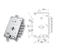 MOTTURA 89C8596 SERRATURA A DOPPIO CILINDRO TRIPLICE PER PORTE BLINDATE