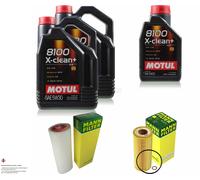 Motul 10L 5W-30 olio motore + Mann per BMW X5 E53 3.0 D E70 xDrive30d Touring