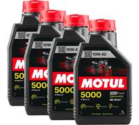 MOTUL 5000 10W40 4T 4L Olio Moto Semisintetico NGEN Core HC-TECH JASO MA2 API SN