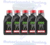 Motul 5100 15W50 Technosynthese Ester Jaso MA2 T903 Olio Motore moto 5 Litri