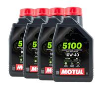 MOTUL 5100 SAE 10W-40 4T Olio Moto Jaso MA2, Api Sm, Api Sl, 4x1 Litro