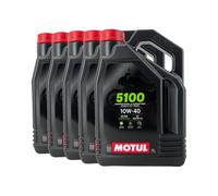 MOTUL 5100 SAE 10W-40 4T Olio Moto Jaso MA2, Api Sm, Api Sl, 5x4 Litro