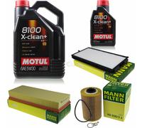 MOTUL 6L 5W-30 Olio Motore + MANN-FILTER Per BMW E32 730 IIL 735 E34 530I 535I