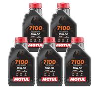 Motul 7100 4T 10W-50 5L Olio Motore 100% Sintetico per Moto ad Alte Prestazioni