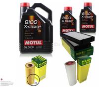 Motul 7L 5W-30 olio motore + Mann per BMW X5 E70 xDrive30d 3.0 D X6 E71 E72 30d