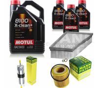 Motul 8 L 5W-30 olio motore + Mann per BMW 3er Cabriolet E93 330i 325i 1er E88